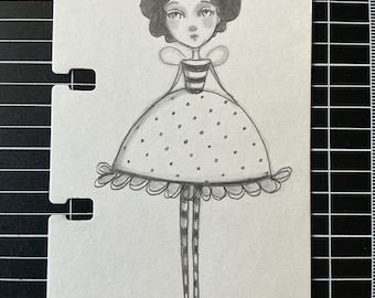 Original pencil sketch on Rolodex 100 day project day 26