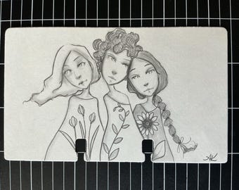 Original pencil sketch on Rolodex 100 day project day 28