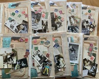 Ephemera pack, Junk Journal Kit, Vintage collage and Mixed Media paper