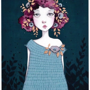 Impression d'art carte postale 5 x 7 # 303 Oeuvres d'art, cadeaux pour elle, art postal
