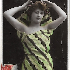 Błyszcząca RPPC Sazerac Vintage Photo Postcard Ephemera French Used MISC 2