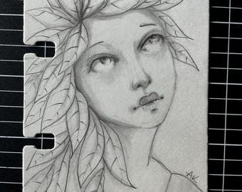 Original pencil sketch on Rolodex 100 day project day 2