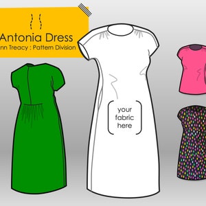Antonia Dress and Tunic, PDF Sewing Pattern for Women, Digital Download