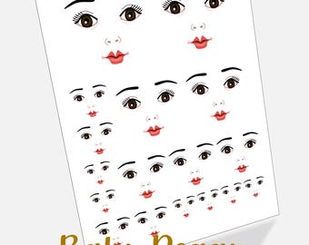 Doll Face in multiple sizes PNG for Iron-on Transfer (Baby Peggy)