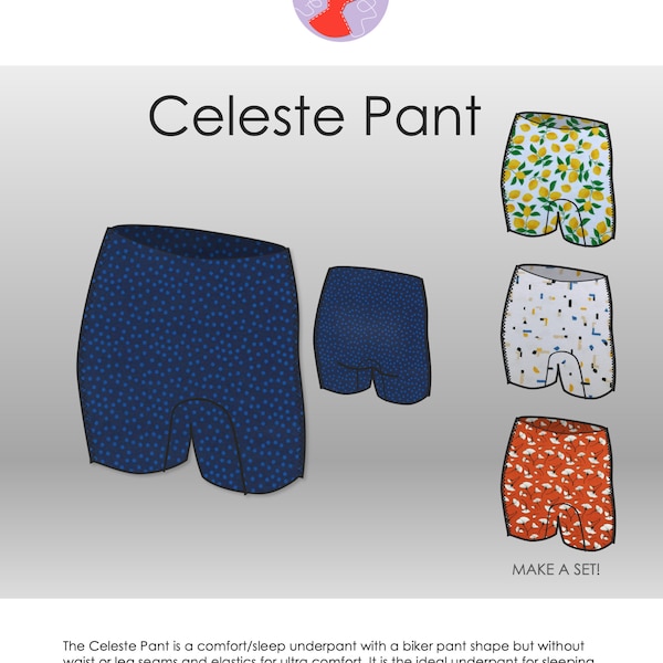 Celeste Pant Comfort/Sleep Underwear For Women PDF Sewing Pattern