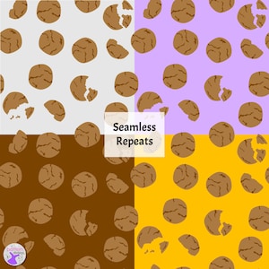 Ginger Snap Cookie Patterns PNG Seamless Repeats Instant Download