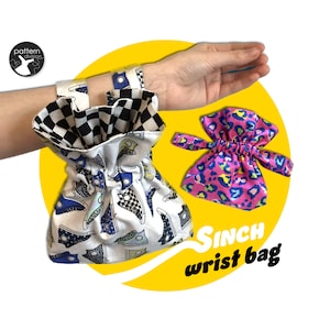 Cinch (Sinch) Wrist Bag mit Kordelzug und Rüsche PDF Schnittmuster