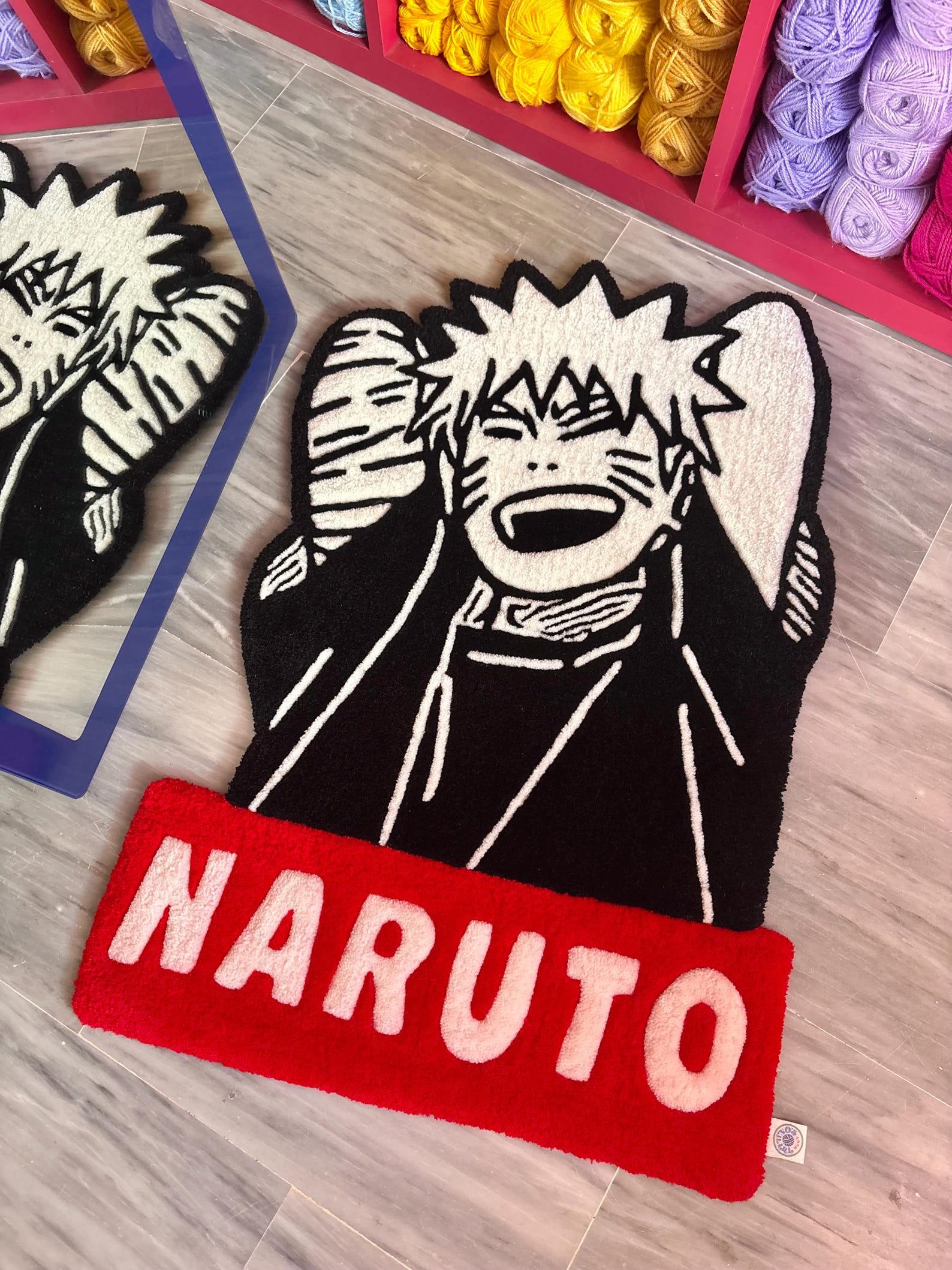 Tufting Naruto Rug, Handmade Uzumaki, Red White Anime Shippuden Tufted ...