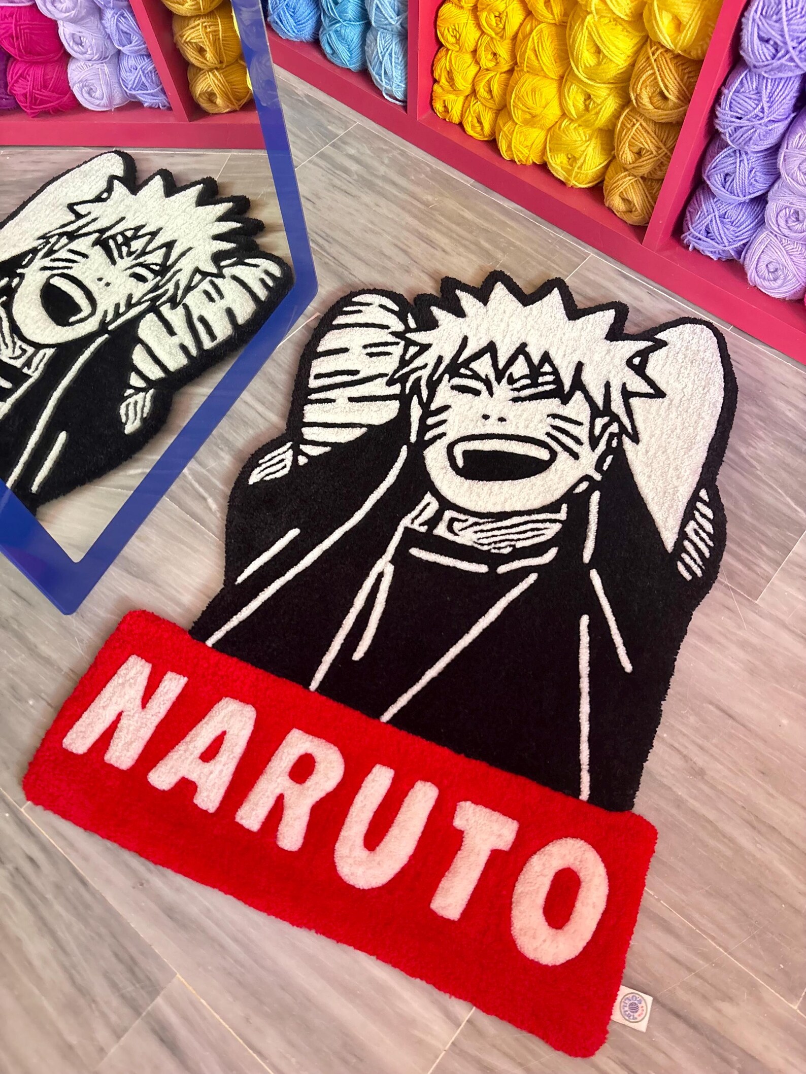 Tufting Naruto Rug, Handmade Uzumaki, Red White Anime Shippuden Tufted ...