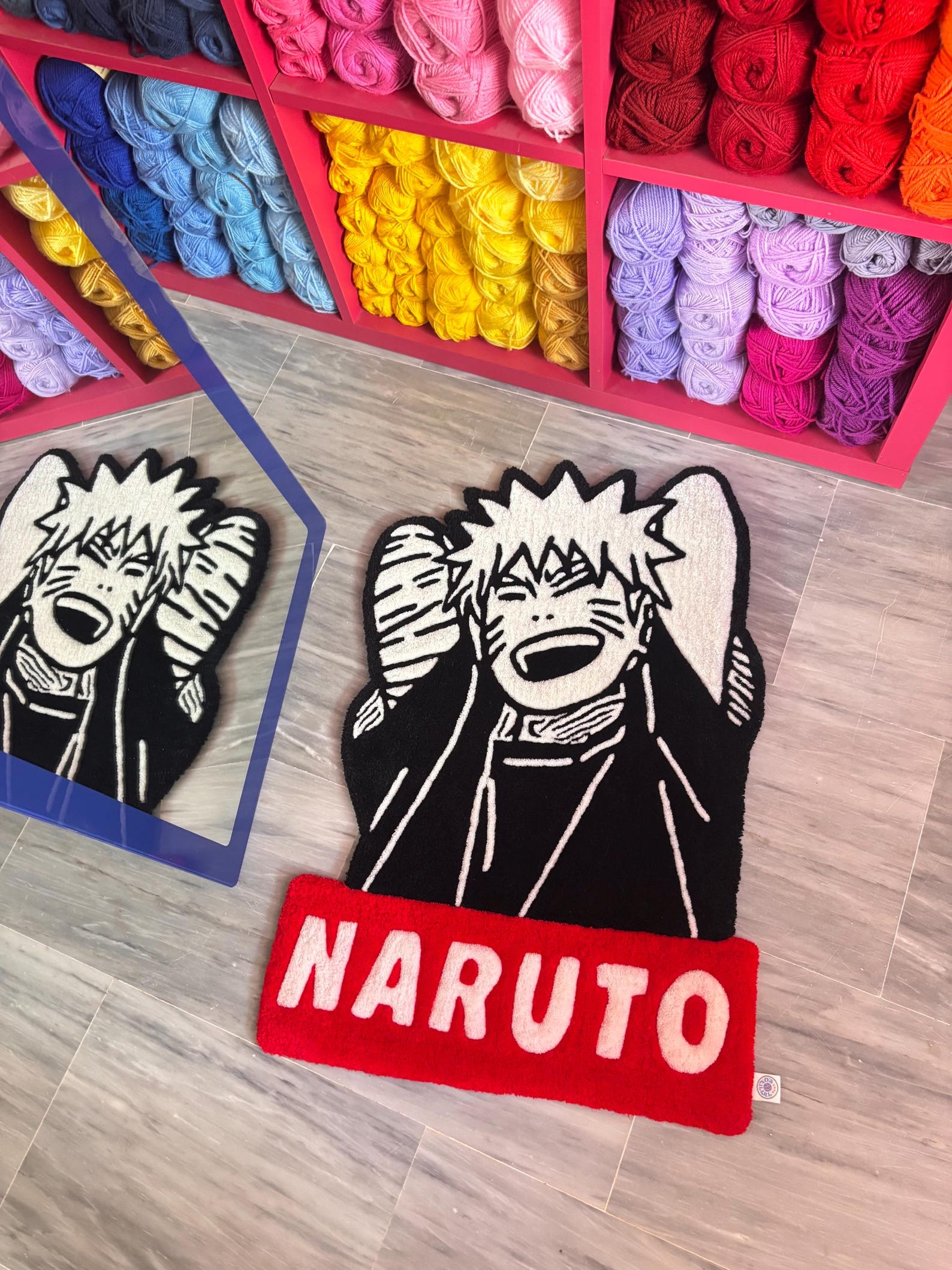 Tufting Naruto Rug, Handmade Uzumaki, Red White Anime Shippuden Tufted ...