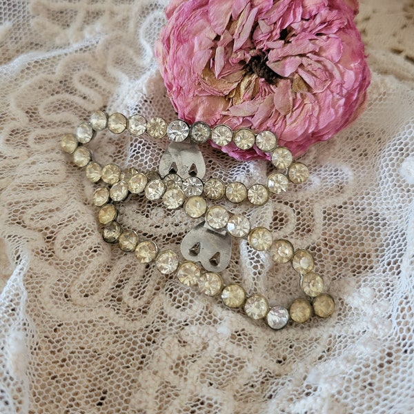 ヴィンテージ アールデコ ラインストーン シューズバックルクリップ ビクトリア朝 エドワード朝 ブロカント 現状渡し