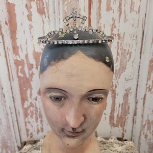 Vintage Rhinestone Petite Tiara Shabby Brocante Art-Deco FAB As-Is