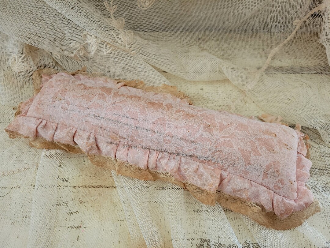 Antique LARGE Pink Lace Pin Cushion Brocante Shabby Fab ASIS Etsy