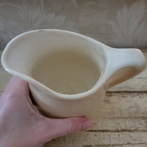 Vintage Cream Color Ironstone Pitcher Shabby Brocante AS-IS image 6