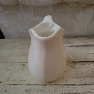 Vintage Cream Color Ironstone Pitcher Shabby Brocante AS-IS image 4