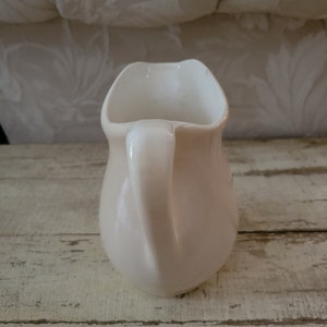 Vintage Cream Color Ironstone Pitcher Shabby Brocante AS-IS image 2