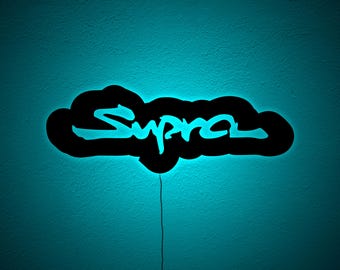 Supra LED Wall Sign – Illuminated Car Emblem, Bright Wall Decor for Game Rooms, Perfect Gift for Supra Fans & Car Enthusiasts, Xmas Gift