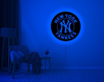 New York Yankees Led Sign, New York Yankees Wall Art, New York Yankees Wall Sign, New York Yankees Wall Decor, NY Yankees Gift, Yankees Sign