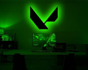 Insegna al neon a LED da parete Valorant - Arte murale per sala giochi Valorant - Regalo per bambini - Regalo di Natale per fidanzato - Insegna a LED per giocatori - Regalo di Natale per la sala giochi