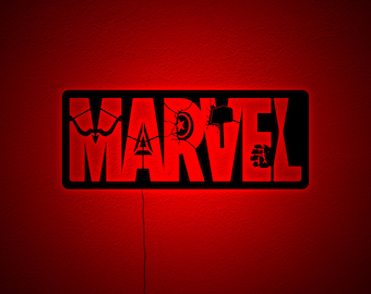 Marvel Logo LED Light Sign-Illuminated Superhero Wall Art, Man Cave & Game Room Decor, Perfect Gift for Marvel Fans and Collectors-Xmas Gift