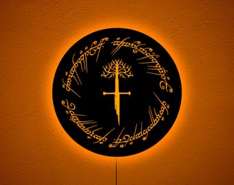 Lord of the Rings RGB LED Wall Art – Illuminated LOTR Fantasy Light Sign for Gamers, Hobbit Decor, Unique Christmas Gift for Him & Lotr Fans