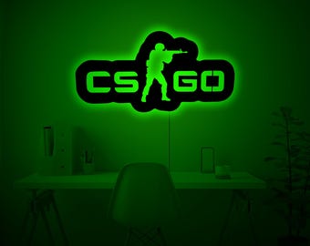 Cs Go RGB Led Wall Sign-Counter Strike Game Room Wall Art-Gamer Boyfriend Christmas Gift-Gamer Led Sign Poster-Gamer Decal
