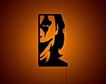 Joker LED Wall Art Sign: Heath Ledger Movie Decor, Kids Gamer Room Decoration, Christmas Gift for Joker Fans