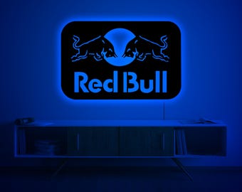 Red Bull LED Sign, Energy Drink Wall Art, RGB Neon Light, Custom Bar Decor Gift, Christmas Gift
