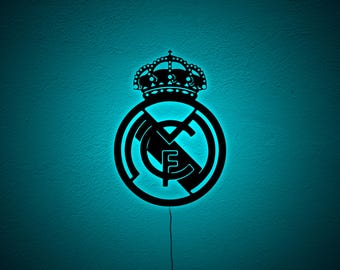 Real Madrid LED Wall Sign: Football Fan Wall Decoration, Christmas Xmas Gift for Football Lovers Fans