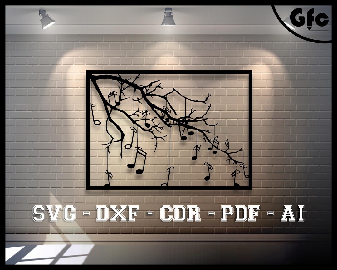 Musical Notes Hanging From the Branches of the Tree - Musical Notes ...