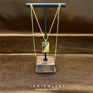 Collier pendentif simple et tendance en acier inoxydable, coquille diagonale, carte de Tarot étoile soleil