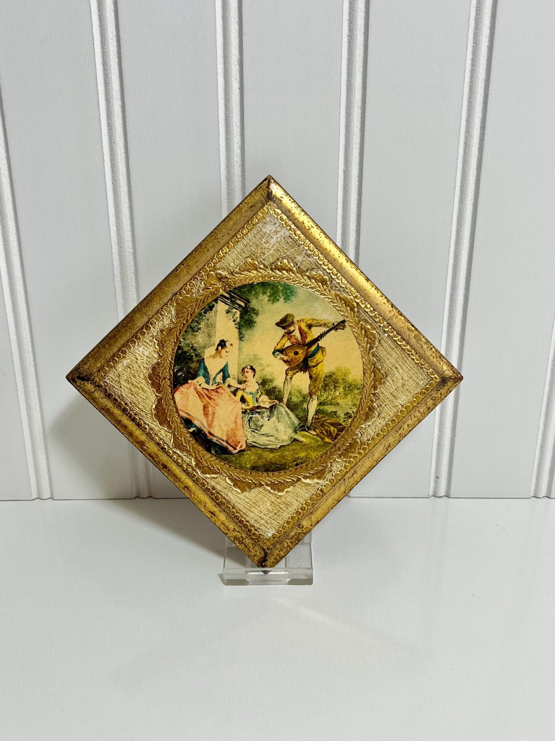 Vintage Florentine Wall Plaque | Romantic Serenade Scene, Made Italy - Etsy