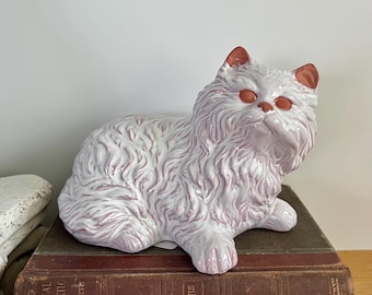 Vintage Sleeping White Cat Large Ceramic Figure 12-inch - Etsy