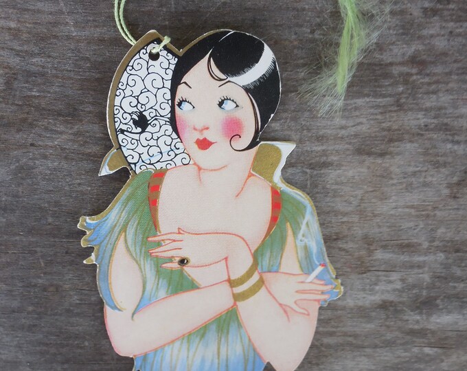 Vintage Unused Bridge Tally Card Art Deco Die Cut Flapper - Etsy
