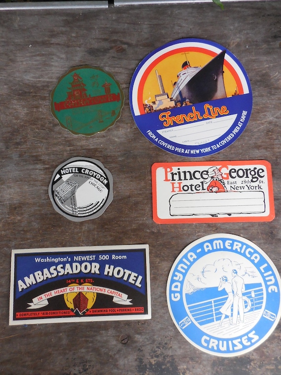 vintage luggage labels for sale