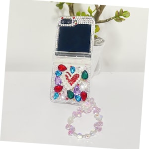 Sparkling Rhinestone Phone Case Samsung Galaxy Z Flip 6/5/4/3/Phone case with Rhinestone charms/Customized Junk Case/Bling Charm Phone Case