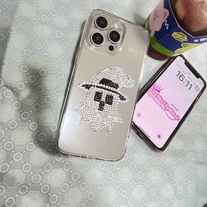 Bling Ghost Rhinestone for iPhone 16/15/14/13/Pro Max/Pro/Phone case with Rhinestone charms/Customized Sparkling Rhinestone Phone Case