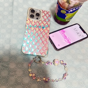 Bling Pink Geometric Pattern Rhinestone for iPhone 16/15/14/13/Pro Max/Pro/Phone case with Rhinestone charms/Customized Sparkling Phone Case