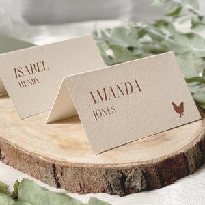 Modern Wedding Place Cards with Entree Indicators or Table Assignments: Digital File or Cardstock