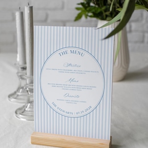 Modernes minimalistisches Abendmenu für die Hochzeit