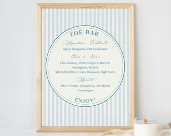 Bluebell Vintage Bar Menu for Weddings, Rehearsal Dinners & Parties