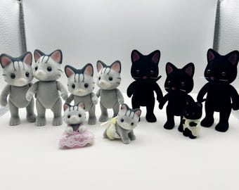 Vintage Sylvanian Persian Cats, Father and Mother of