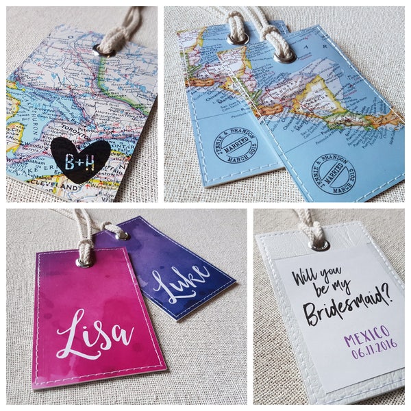 Custom Designed Luggage Tags for Wedding and Events