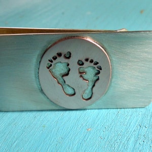 Personal Print Silver and Copper Money Clip