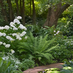 White Flowering Garden Design - Planting Plan (Shade)