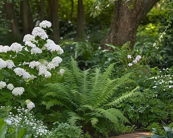 White Flowering Garden Design - Planting Plan (Shade)