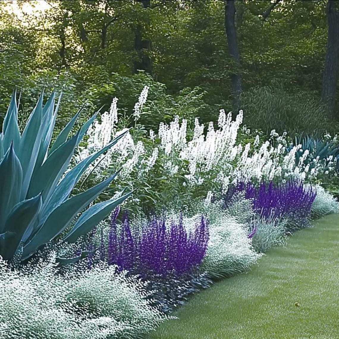 Blues Garden Border Planting Plan: Full Sun (digital Download) - Etsy