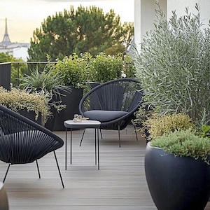 Balkon- of verandatuinontwerp - beplantingsplan (volle zon)
