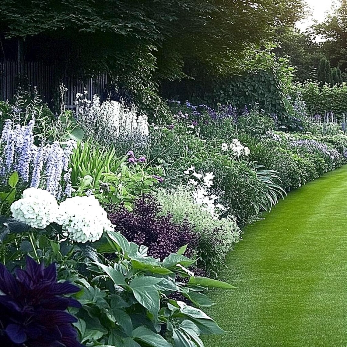 Burgundy & Sage Garden Design Border - Planting Plan (full Sun) - Etsy
