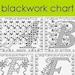 Blackwork Floral Alphabet Sampler Chart PDF CHART